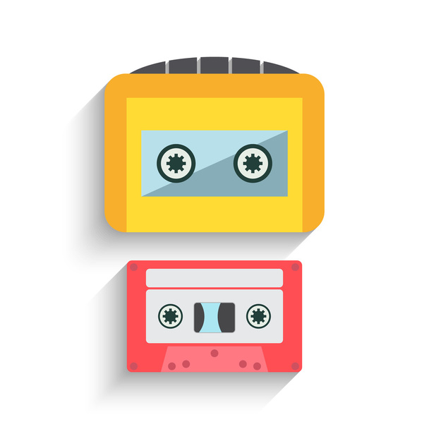 Vector Illustration Colorful Cassette Tape Collection isolated on a white background. Vector - Vector, Image