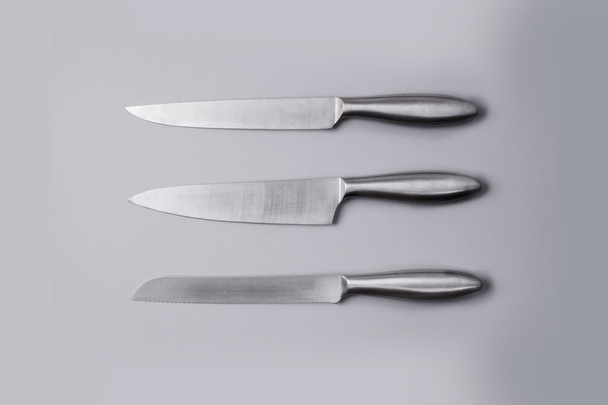 Beyaz arka plan üzerinde izole paslanmaz çelik bıçak, - Fotoğraf, Görsel