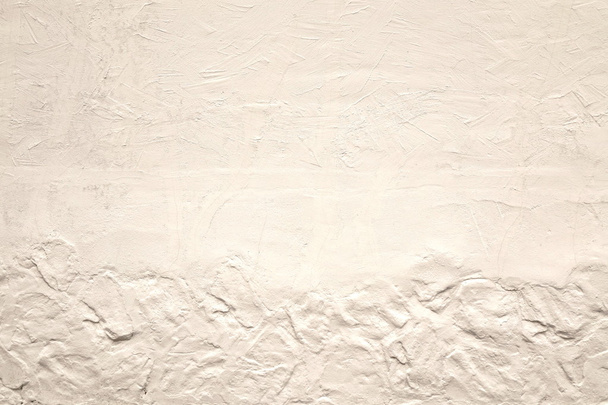 Outdoor Whitewashed Wall Fragment With Textured Plaster Close Up Background - Foto, imagen