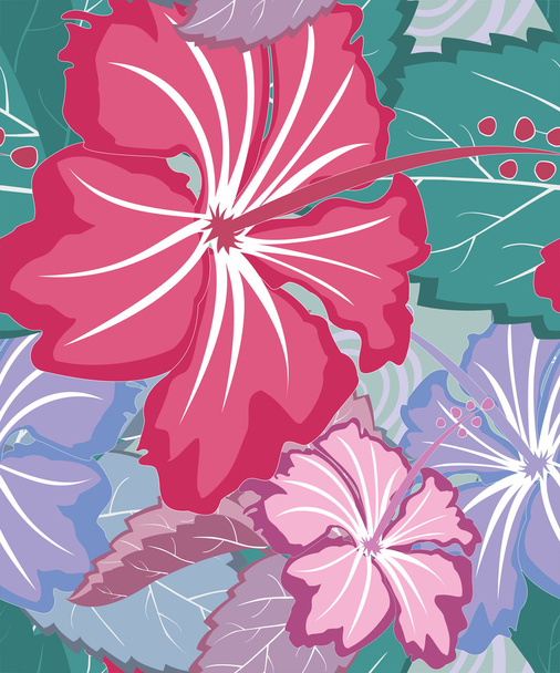 Colorful tropical floral seamless vector pattern - Vecteur, image