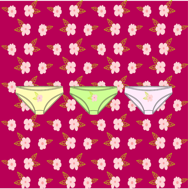  women's underwear. Lingerie. panties women drawn vector. - Vector, afbeelding