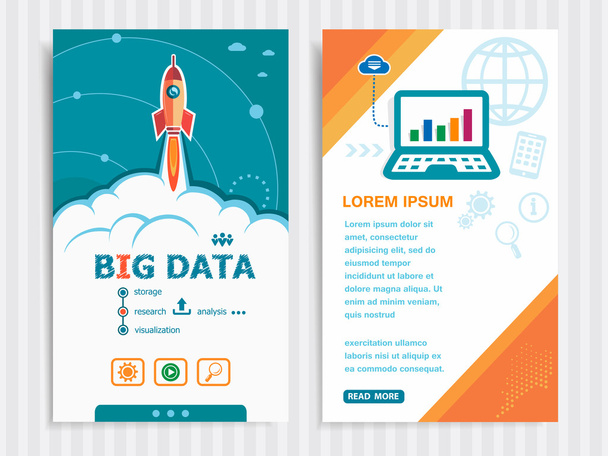 Project Big Data concepts and Set of Banners.  - Διάνυσμα, εικόνα