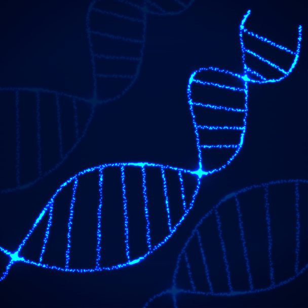 Abstract spiral of DNA, neon molecular chain - Vector, Image