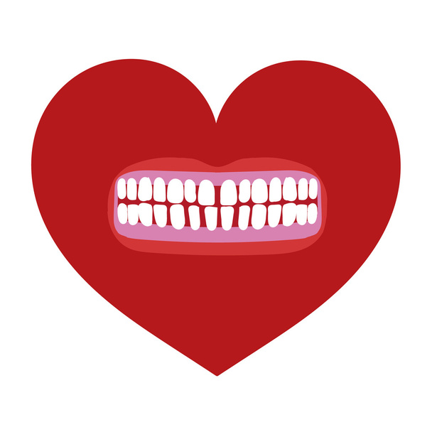 corazón con dientes
 - Vector, Imagen