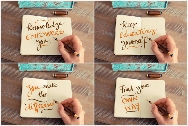 Photo collage of handwritten motivational messages - Photo, Image