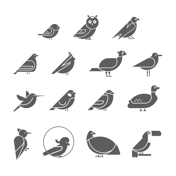 Vector bird icon set - Vector, Image