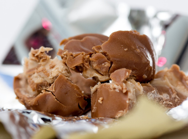 Chocolade Bonbon, macro - Foto, afbeelding