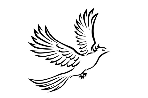 Illustration vectorielle stylisée d'un oiseau, créée avec des lignes épurées qui décrivent sa forme gracieuse. - Vecteur, image