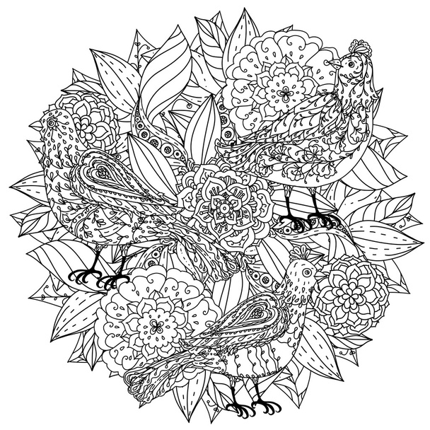 coloring book antistress style picture - Vector, afbeelding