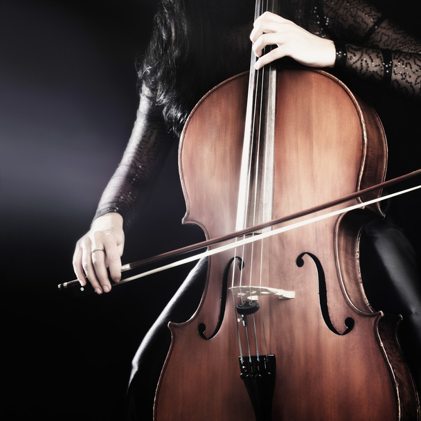 Cello player cellist playing violoncello - Zdjęcie, obraz