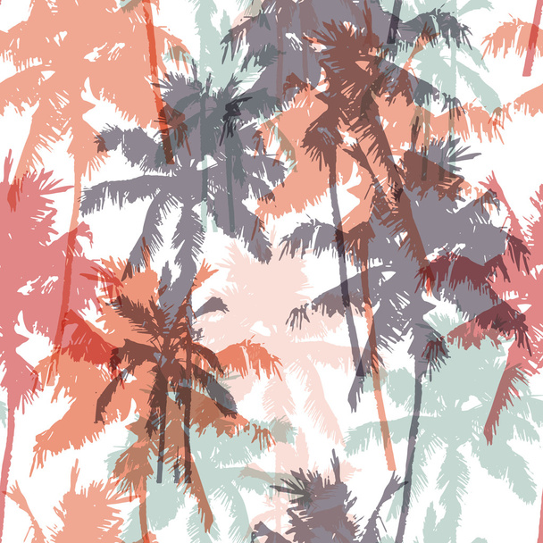 Patrón sin costuras con palmeras - Vector, Imagen