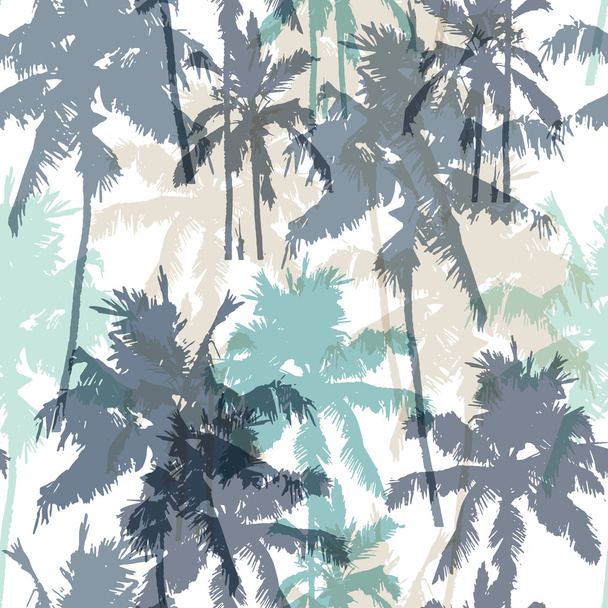 Seamless pattern with palm trees - Vector, Image