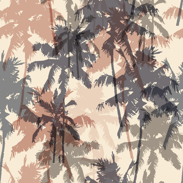 ヤシの木とシームレスなパターン - ベクター画像