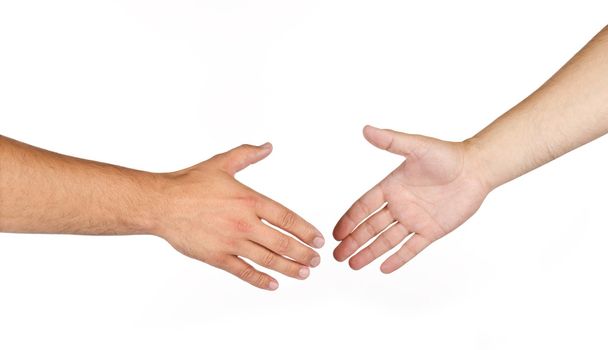 Shaking hands of two male isolated - Foto, imagen