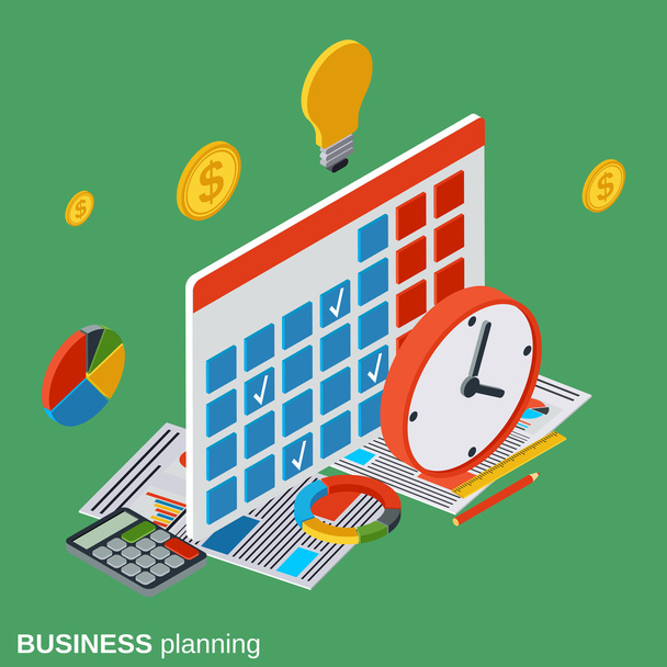 Business planning, time management vector concept - Vettoriali, immagini