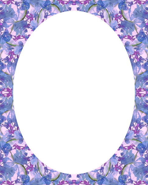 Circle White Frame Background with Decorated Borders - Foto, afbeelding