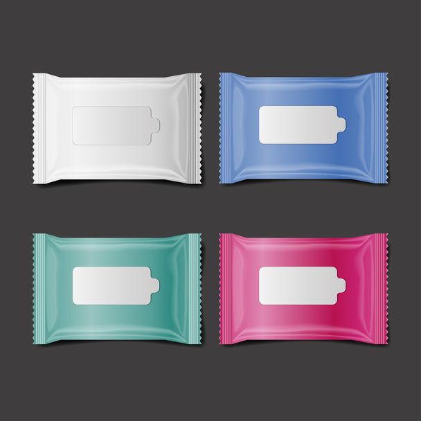 colorful wet wipes package  - Vector, Image