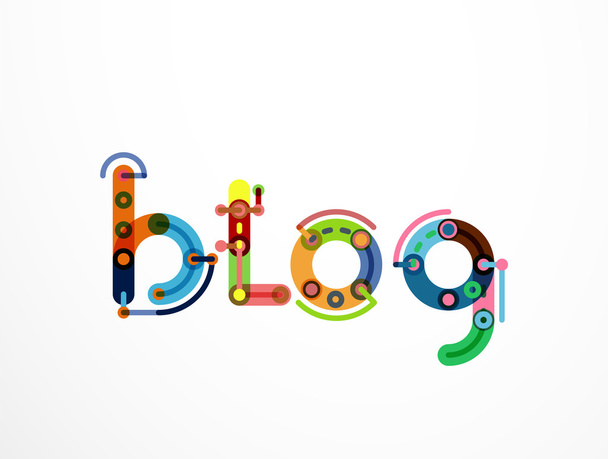 Blog word lettering banner - Vector, Image