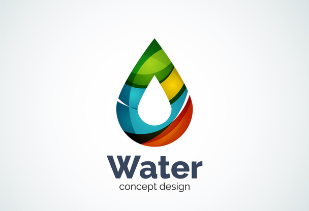 Абстрактна бізнес-компанія шаблон логотипу краплі води, концепція природоохоронної природи
 - Вектор, зображення