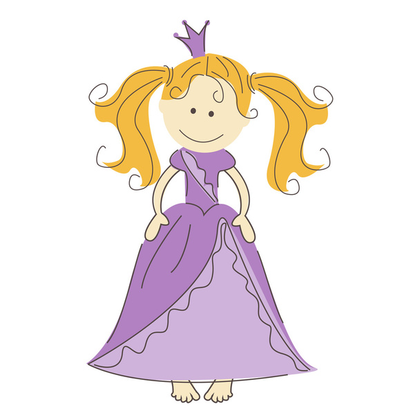 Cute little princess - Vector, Image
