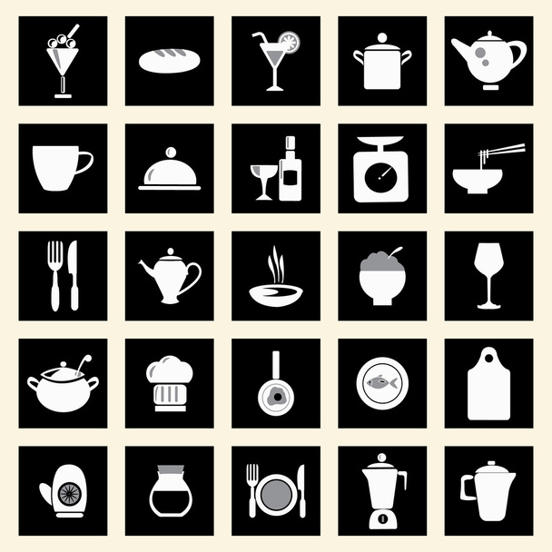 kitchen-related utensils Icons - Vektor, obrázek