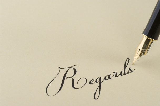 Inscription Regards avec stylo en or
 - Photo, image