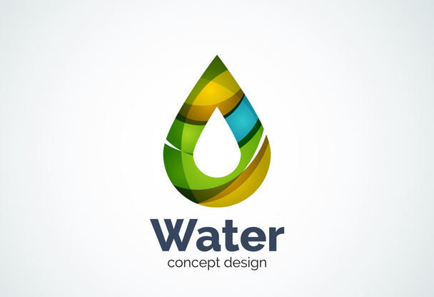 抽象的なビジネス会社水ドロップ ロゴのテンプレート、保全環境の性質の概念 - ベクター画像