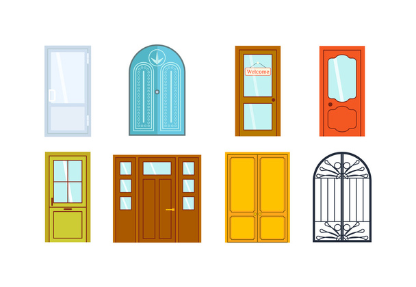 Doors isolated vector illustration. - Vector, Image