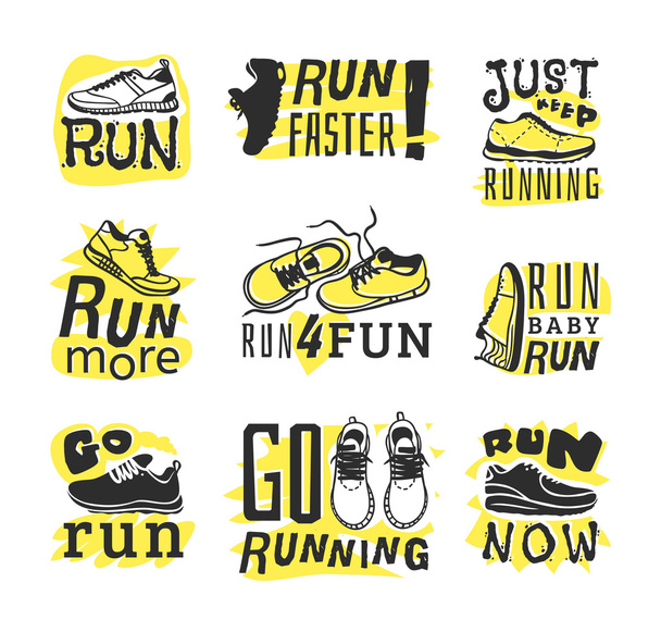 Run sport motivation vector set. - Vector, Image