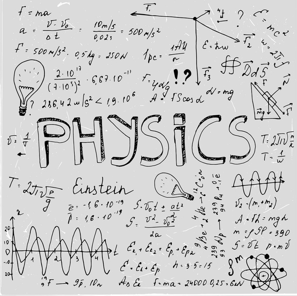 Physics blackboard image - Vettoriali, immagini
