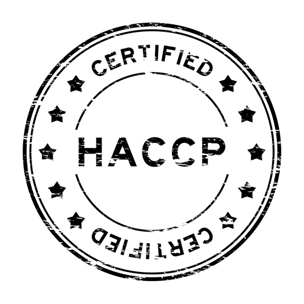 Timbre caoutchouc certifié Grunge noir HACCP (Hazard Analysis Critical Control Points)
 - Vecteur, image
