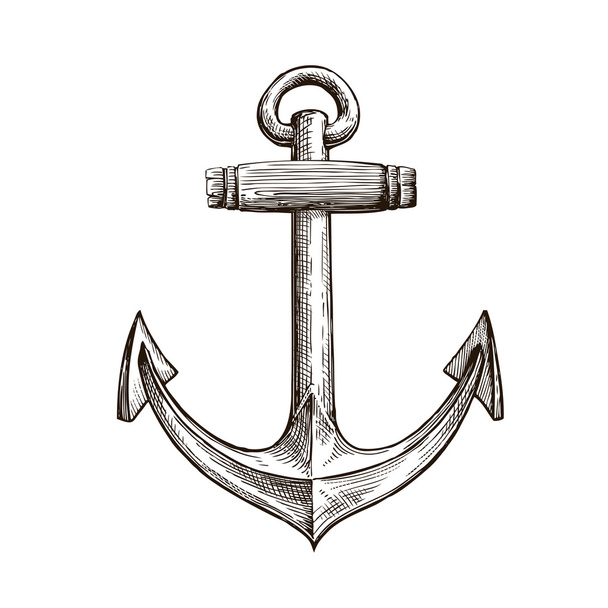 Hand drawn sketch anchor. Vector illustration - Vector, Image