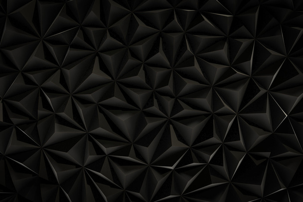 Abstract black low poly background with copy space 3d render - Фото, изображение