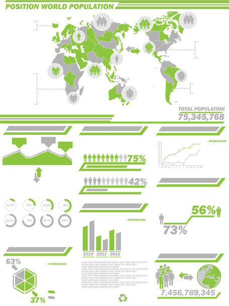 plansza demografii ludności 2 zielony - Wektor, obraz