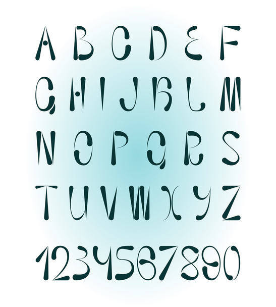 Creative alphabet and numbers - Vector, Imagen