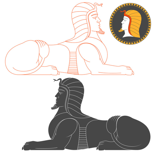 Egyptiläinen sfinksi monumentum kuvitus
 - Vektori, kuva