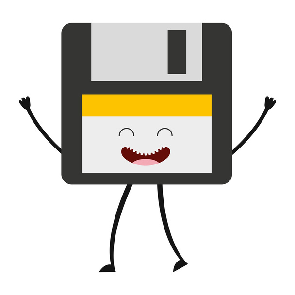 floppy character cute icon - Vector, Image