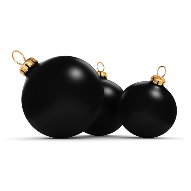 3D rendering Black Christmas ball  - 写真・画像