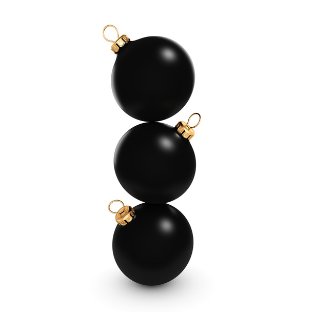 3D rendering Black Christmas ball  - Фото, изображение