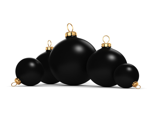 3D rendering Black Christmas ball  - Фото, зображення