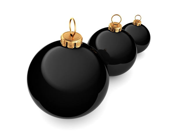3D rendering Black Christmas ball  - Foto, Imagen