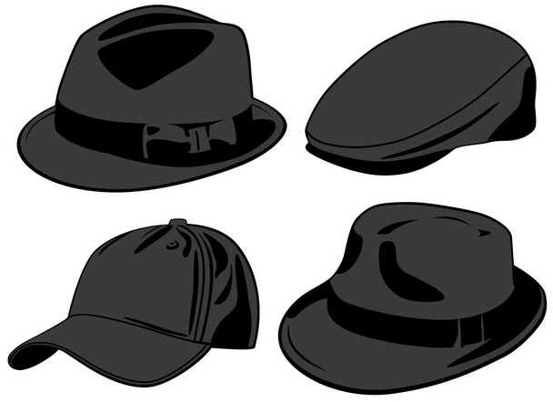 Hats. Vector illustration - Vektör, Görsel