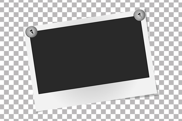 Realistic vector photo frame on metal rivets. Template photo design, Vector illustration - Vector, Image