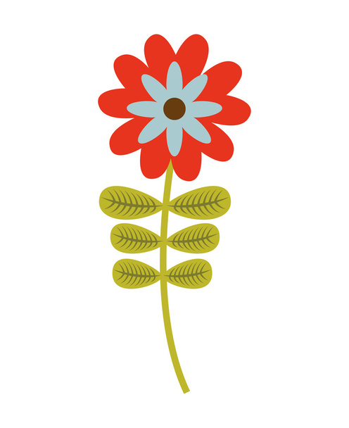 flower floral nature icon - Vector, Image