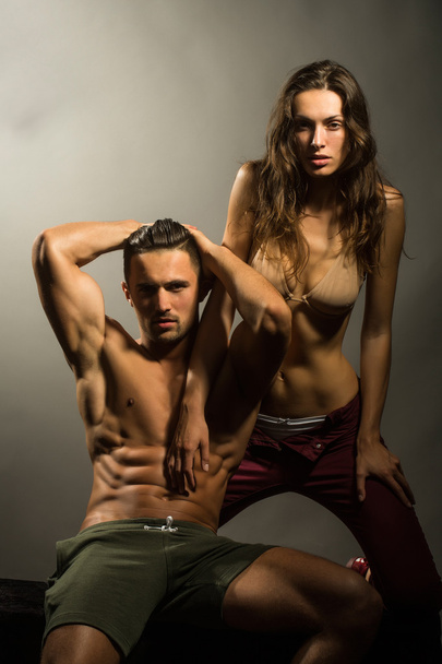 sexy young couple in studio - Photo, image