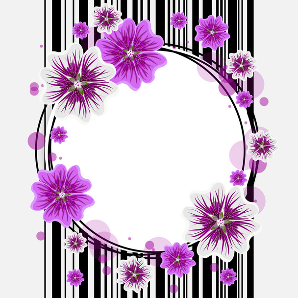 Round frame with flowers - ベクター画像