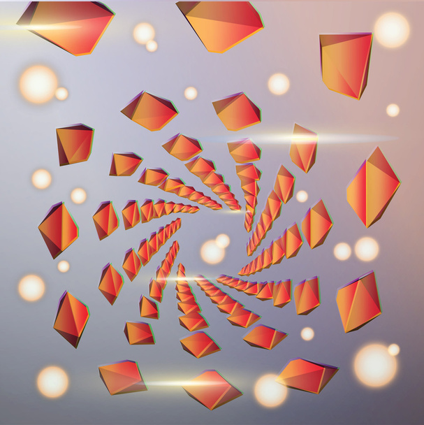 Ilustração vetorial dos elementos 3d abstratos em forma de espiral de perspectiva de um ponto
 - Vetor, Imagem