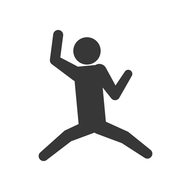 Pictogram jumping icon. Person doing action design. Vector graph - Vector, Image