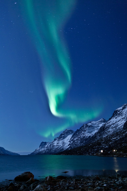 Northern lights (Aurora Borealis) na niebie - Zdjęcie, obraz
