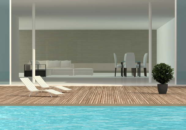 terasa s plaveckým bazénem - Fotografie, Obrázek